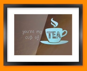 Cup of Tea Typography Framed Print