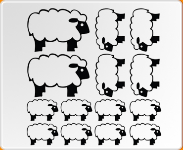 Filled Sheep Set Wall Sticker