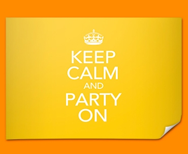 Keep Calm Party On Poster