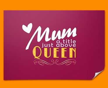Mum Queen Typography Poster