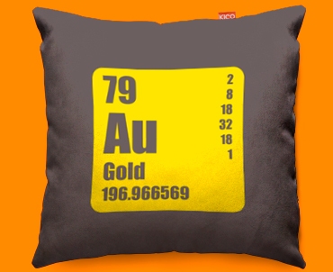 Periodic Table Gold Funky Sofa Cushion 45x45cm