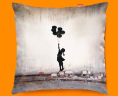 Banksy Balloons Funky Sofa Cushion 45x45cm