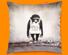 Banksy Chimp Funky Sofa Cushion 45x45cm