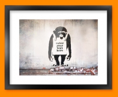 Banksy Chimp Custom Framed Print
