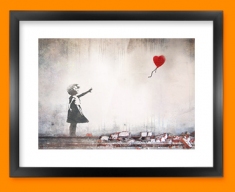 Banksy Heart Balloon Framed Print