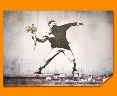 Banksy Thug Flower Poster