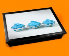 Blue Cup Cakes Cushion Lap Tray
