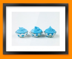 Blue Cupcakes Framed Print