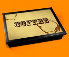 Coffee Rings Typography Lap Tray