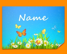 Flowers Personalised Childrens Name Poster
