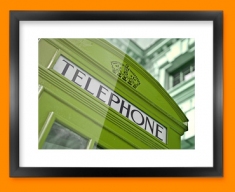 Green Telephone Box Framed Print