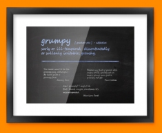 Grumpy Definition Framed Print
