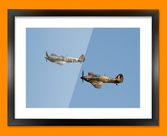 Hurricane Hawker and Spitfire Supermarine Plane Framed Print