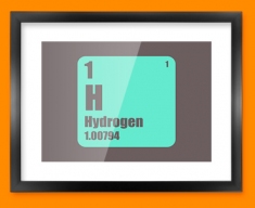 Hydrogen Periodic Element Framed Print