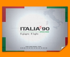 Italy 90 Flag Poster