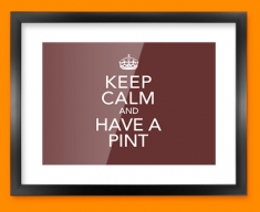 Keep Calm Have a Pint Framed Print
