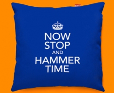 Keep Calm Now Stop and Hammer Time Funky Sofa Cushion 45x45cm