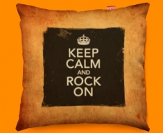 Keep Calm And Rock On Vintage Designer Cushions 45x45cm