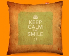 Keep Calm Vintage Smile Funky Sofa Cushion 45x45cm