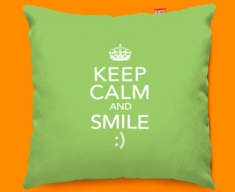 Keep Calm Smile Funky Sofa Cushion 45x45cm