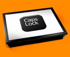 Key Caps Lock Black Cushion Lap Tray