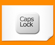 Key Caps Lock White Poster