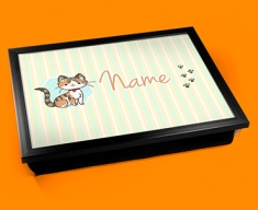 Kitty Personalised Childrens Name Cushion Lap Tray