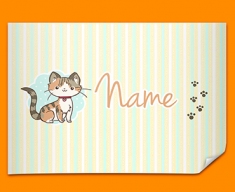 Kitty Personalised Childrens Name Poster