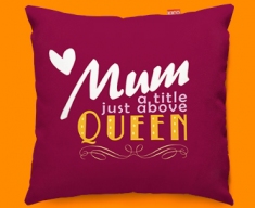 Mum Queen Typography Funky Sofa Cushion