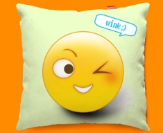 Wink Emoticon Funky Sofa Cushion