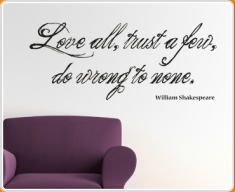 Love All Shakespeare Quote Wall Sticker