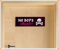 No Boys Allowed Children's Bedroom Door Sign