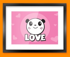Panda Love Framed Print