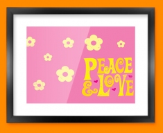 Peace and Love Framed Print