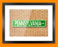 Pennsylvania Ave US Street Sign Framed Print