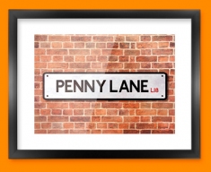 Penny Lane UK Street Sign Framed Print
