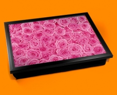 Pink Roses Cushion Lap Tray