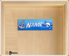 Pirate Personalised Name Children's Bedroom Door Sign