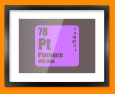 Platinum Periodic Element Framed Print