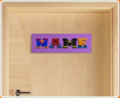 Purple Superhero Name Bedroom Door Sign
