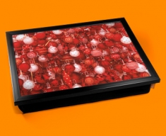 Red Baubles Cushion Lap Tray