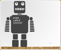 Robot Chalkboard Wall Sticker