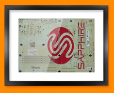 Sapphire Circuitboard Framed Print