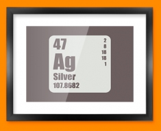 Silver Periodic Element Framed Print