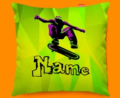 Skateboard Personalised Childrens Name Sofa Cushion