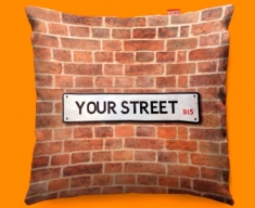 Street Sign UK Personalised Funky Sofa Cushion 45x45cm