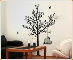 Tree and Birdcage Wall Sticker