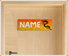 Tribal Dragon Personalised Name Children's Bedroom Door Sign