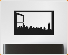 Window Silhouette New York Wall Sticker