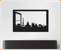 Window Silhouette Paris Wall Sticker
